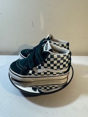 Vans Kids Sk8-Mid Reissue V Color Theory Checkerboard High-Top Sneakers - Size 8